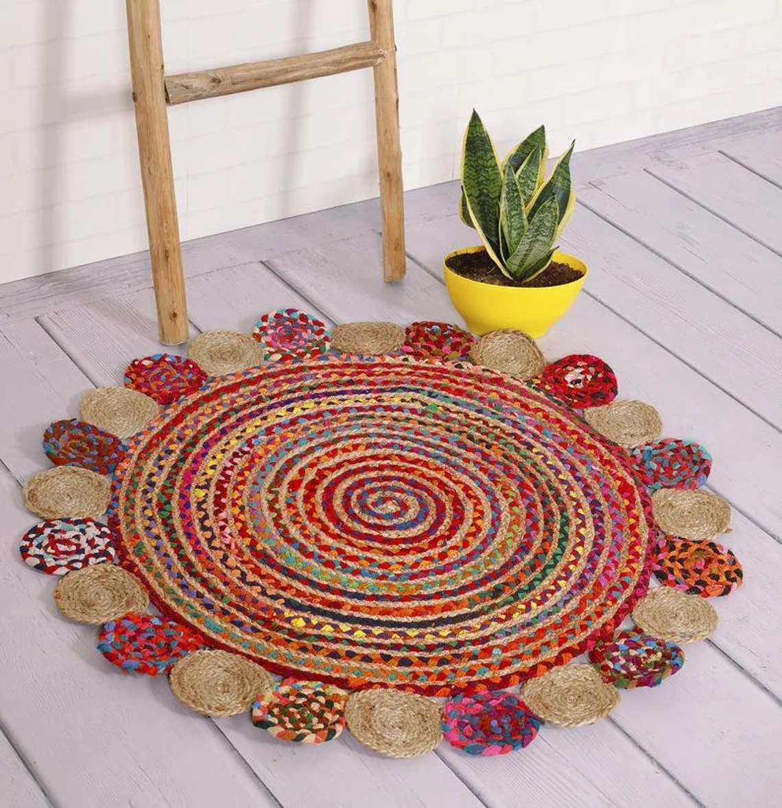 Handcrafted Jute and Fusion rugs available at Trinity Crafts Kangra