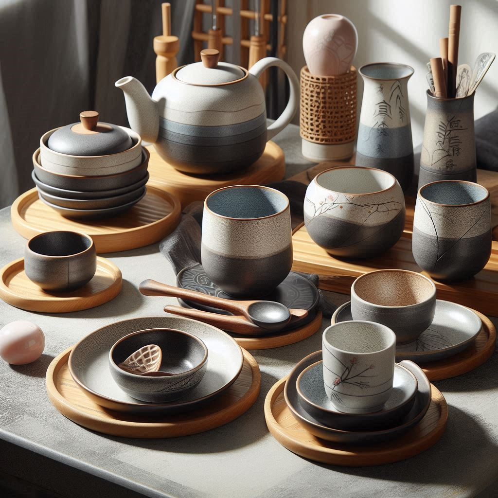 Stoneware and Ceramic dinnerware made of natural materials and sold by Trinity Crafts.