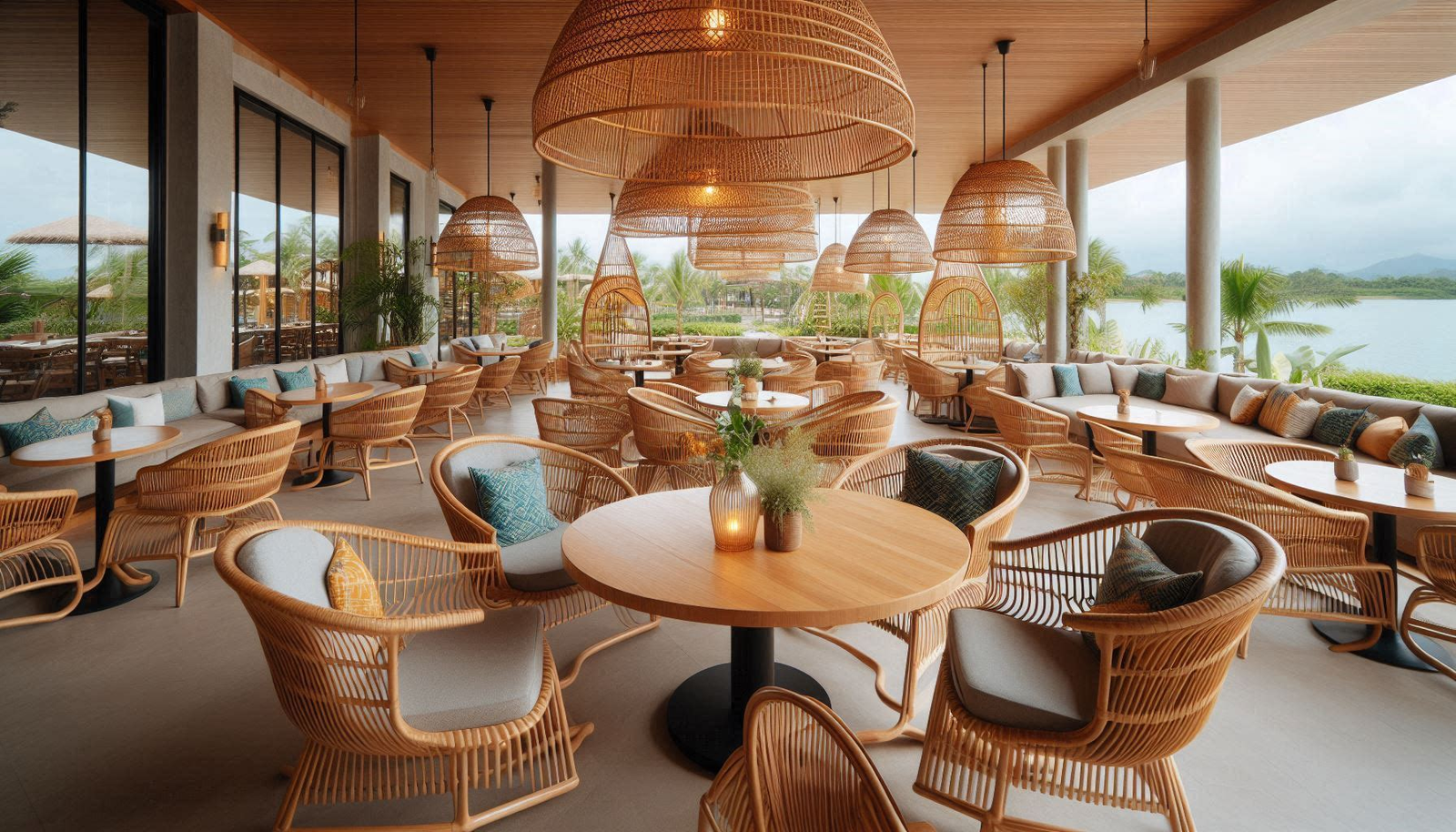 All-weather, indoor and outdoor furniture handcrafted from Natural Cane Rattan. Custom-made for homes, hotels, cafes, restaurants. Available at Trinity Crafts