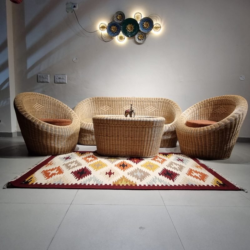 Cane apple deals sofa set