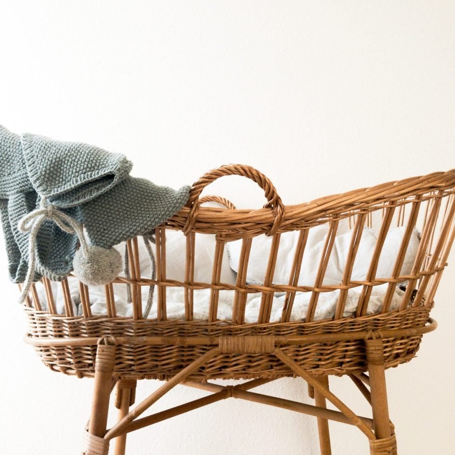 Baby Cradle handcrafted from Natural Cane Rattan