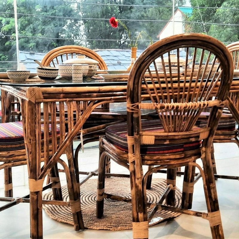 Natural Cane Rattan Dining Set at Trinity Crafts, Kangra