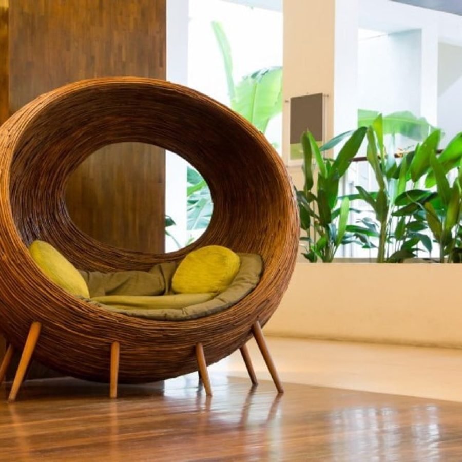 Lounge chair handcrafted from Natural Cane Rattan
