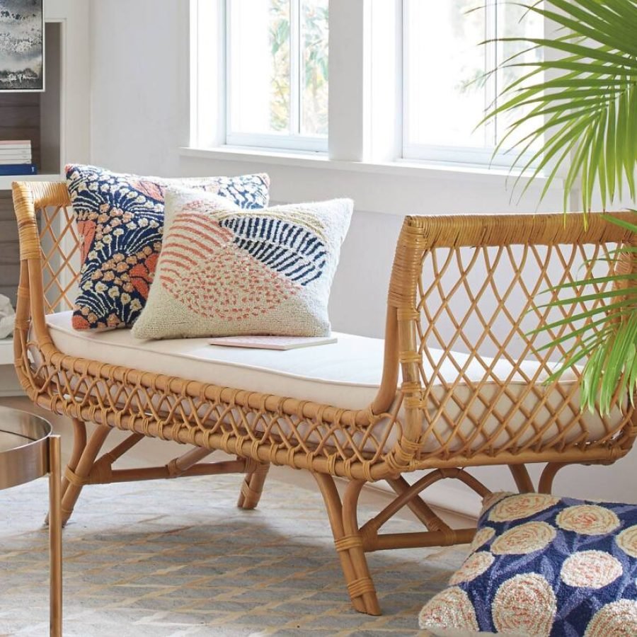 Natural Cane, Rattan, bench sofa handcrafted from Rattan Cane. Available at Trinity Crafts