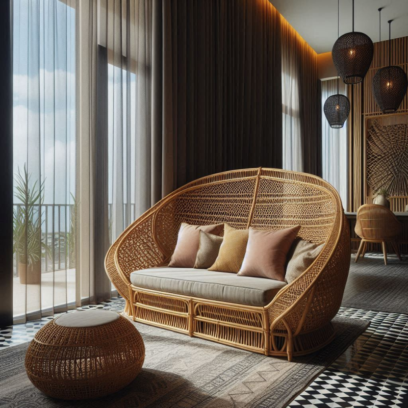 All-weather, indoor and outdoor furniture handcrafted from Natural Cane Rattan. Custom-made for homes, hotels, cafes, restaurants. Available at Trinity Crafts