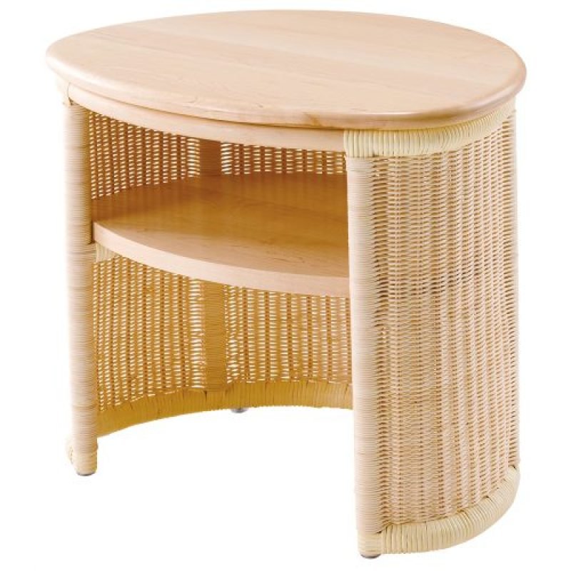 Table with Shelf handcrafted from Natural Cane Rattan