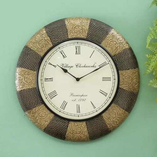 Wood Metal Handcrafted wall clocks. Available at Trinity Crafts